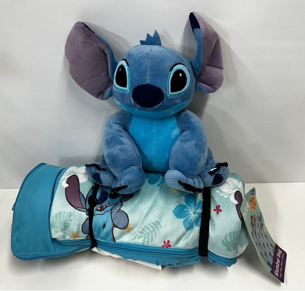 Disney Stitch Slumber Bag 30x54 Sleeping Bag w/ Plush Character Pillow